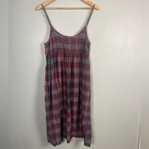 Natural life Gigi plaid babydoll spaghetti strap mini dress size small
